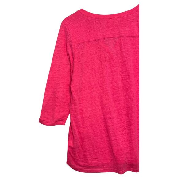 Lilly Pulitzer Shirt Womens Large Linen V Neck Henley Button Lightweight Beach - Picture 10 of 13